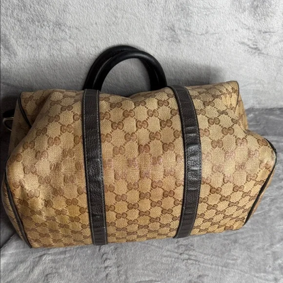 Gucci Tan and Dark Brown Monogram Tote - Picture 10 of 16